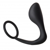 Черное эрекционное кольцо с анальной пробкой Anal Plug With Cockring - Dream Toys - в Саратове купить с доставкой