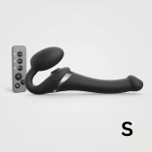 Черный безремневой страпон Multi Orgasm Size S с клиторальной стимуляцией - Strap-on-me - купить с доставкой в Саратове