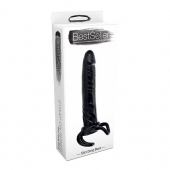 Чёрная насадка-фаллос для двойного проникновения INFLATABLE DILDO SLIM DONG  - 13,5 см. - Toyz4lovers - в Саратове купить с доставкой