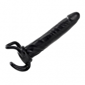 Чёрная насадка-фаллос для двойного проникновения INFLATABLE DILDO SLIM DONG  - 13,5 см. - Toyz4lovers - в Саратове купить с доставкой