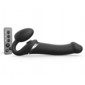 Черный безремневой страпон Multi Orgasm Size L с клиторальной стимуляцией - Strap-on-me - купить с доставкой в Саратове