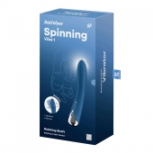 Синий вибратор-ротатор Spinning Vibe 1 - 18 см. - Satisfyer купить в Саратове с доставкой в Orgasmix.ru Синий вибратор-ротатор Spinning Vibe 1 - 18 см. - Satisfyer