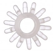 Прозрачное гелевое эрекционное кольцо с шипиками - Toyfa Basic - в Саратове купить с доставкой