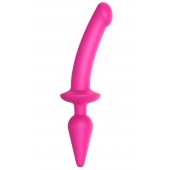 Ярко-розовый двусторонний фаллоимитатор Switch Plug-In Semi-Realistic Size L - Strap-on-me купить с доставкой в интернет-магазине Orgasmix в Саратове Ярко-розовый двусторонний фаллоимитатор Switch Plug-In Semi-Realistic Size L - Strap-on-me