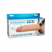 Полый страпон на ремнях 8’’ Hollow Silicone Strap-on - Pipedream - купить с доставкой в Саратове