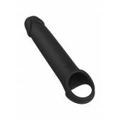 Черная насадка-удлинитель с вибрацией Vibrating Extender With Remote - Dream Toys - в Саратове купить с доставкой