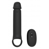 Черная насадка-удлинитель с вибрацией Vibrating Extender With Remote - Dream Toys - в Саратове купить с доставкой