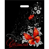 Черный пакет Glamour с вырубной ручкой (38х47 см) - Сима-Ленд - купить с доставкой в Саратове