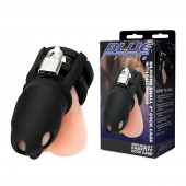 Черная клетка для пениса Silicone Small 2 in Cock Cage With Ball Divider - BlueLine - купить с доставкой в Саратове