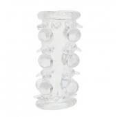 Прозрачная насадка на пенис с шипами и бугорками JELLY JOY LUST CLUSTER CLEAR - Dream Toys - в Саратове купить с доставкой