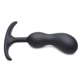Черный массажер простаты с утяжелителями Premium Silicone Weighted Prostate Plug Medium - 16,3 см. - XR Brands - в Саратове купить с доставкой