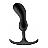 Черный массажер простаты с утяжелителями Premium Silicone Weighted Prostate Plug Medium - 16,3 см. - XR Brands - в Саратове купить с доставкой