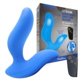Синий вибромассажер простаты 3,5’’ Remote Control Curve P-spot Massager - 12 см. - Erokay - в Саратове купить с доставкой