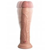 Телесный вибратор-реалистик на присоске 9’’ Vibrating Silicone Dual Density Cock - 24,8 см. - Pipedream