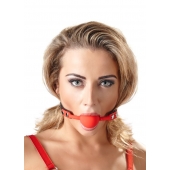Силиконовый кляп-шар на чёрных ремешках Red Gag silicone - Orion - купить с доставкой в Саратове