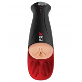 Телесный мастурбатор-вагина в черной колбе с вибрацией Fuck-O-Matic Pro XL - Pipedream - в Саратове купить с доставкой