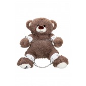 Бондажный набор: бурый мишка с белыми оковами и наручниками - Pecado - купить с доставкой в Саратове