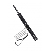 Кожаный ошейник-чокер с поводком - Pecado - купить с доставкой в Саратове