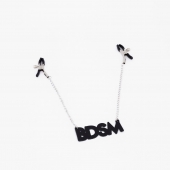 Зажимы на соски с кожаной подвеской BDSM - Crazy Handmade - купить с доставкой в Саратове