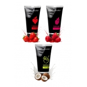 Набор из 3 съедобных лубрикантов JUJU (клубника, малина, кокос) - JuJu - купить с доставкой в Саратове