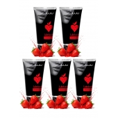 Набор из 5 съедобных лубрикантов JUJU со вкусом клубники - JuJu - купить с доставкой в Саратове