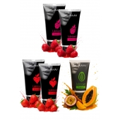 Набор из 5 съедобных лубрикантов JUJU (клубника х 2, малина х 2, тропические фрукты) - JuJu - купить с доставкой в Саратове