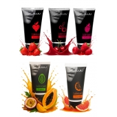 Набор из 5 съедобных лубрикантов JUJU (клубника, малина, тропические фрукты, вишня, грейпфрут) - JuJu - купить с доставкой в Саратове