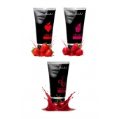 Набор из 3 съедобных лубрикантов JUJU (клубника, малина, вишня) - JuJu - купить с доставкой в Саратове