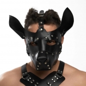 Черная кожаная маска «Собака» - Crazy Handmade - купить с доставкой в Саратове