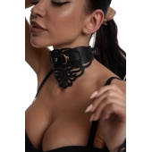 Фигурный чокер с узорами и золотистой фурнитурой - Crazy Handmade - купить с доставкой в Саратове Фигурный чокер с узорами и золотистой фурнитурой - Crazy Handmade - купить с доставкой в Саратове