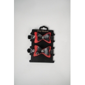 Черно-красные кожаные наручники с бантиками - Crazy Handmade - купить с доставкой в Саратове Черно-красные кожаные наручники с бантиками - Crazy Handmade - купить с доставкой в Саратове