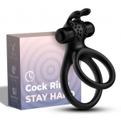 Черное эрекционное виброкольцо с подхватом мошонки Stay Hard - Boys of Toys - в Саратове купить с доставкой