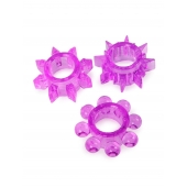 Набор из 3 лиловых эрекционных колец различной формы - Erowoman-Eroman - в Саратове купить с доставкой