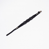 Черный ажурный чокер с золотистой фурнитурой - Crazy Handmade - купить с доставкой в Саратове