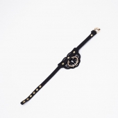 Черный чокер с клепками и золотистой фурнитурой - Crazy Handmade - купить с доставкой в Саратове Черный чокер с клепками и золотистой фурнитурой - Crazy Handmade - купить с доставкой в Саратове