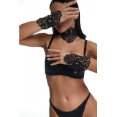 Фигурный набор для БДСМ-игр с узорами и золотистой фурнитурой - Crazy Handmade - купить с доставкой в Саратове