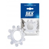 Прозрачное эрекционное кольцо со стимулирующими шариками - Sex Expert - в Саратове купить с доставкой