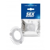 Эластичное эрекционное кольцо с 3 шариками и шипами - Sex Expert - в Саратове купить с доставкой