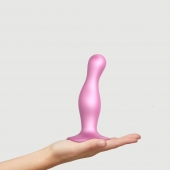 Розовая насадка Strap-On-Me Dildo Plug Curvy size M - Strap-on-me - купить с доставкой в Саратове