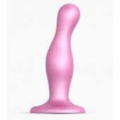 Розовая насадка Strap-On-Me Dildo Plug Curvy size M - Strap-on-me - купить с доставкой в Саратове