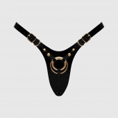 Черный пояс для фиксации насадок Strap-On-Me Leatherette Harness Fabulous - Strap-on-me - купить с доставкой в Саратове