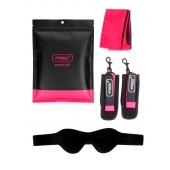 Черно-розовый эротический набор: маска, наручники и повязка - Erokay - купить с доставкой в Саратове