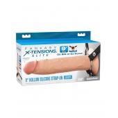 Телесный пустотелый фаллопротез 9’’ Hollow Silicone Strap-On - 24,1 см. - Pipedream - купить с доставкой в Саратове