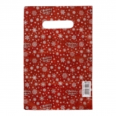 Красный подарочный новогодний пакет с вырубной ручкой (20х30 см) - Сима-Ленд - купить с доставкой в Саратове