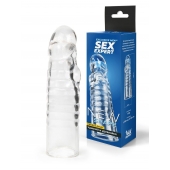 Прозрачная закрытая насадка на член - 15 см. - Sex Expert - в Саратове купить с доставкой