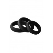 Набор из 3 черных эрекционных колец Smooth Silicone Cockring Pack - Dream Toys - в Саратове купить с доставкой