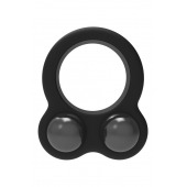 Черное эрекционное кольцо с утяжелителями Cockring Dual Weight - Dream Toys - в Саратове купить с доставкой