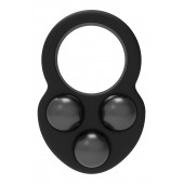 Черное эрекционное кольцо с утяжелителями - Dream Toys - в Саратове купить с доставкой