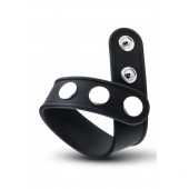 Черное эрекционное кольцо на кнопках - Blush Novelties - в Саратове купить с доставкой