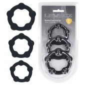 Набор из 3 эрекционных колец Beaded Silicone Cockring Set - Shots Media BV - в Саратове купить с доставкой